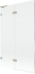 Mexen Lunar L 2-szárnyas bal oldali kádparaván 110 x 150 cm, átlátszó, kefélt nikkel - 897L-110-100-97-00-L (897L-110-100-97-00-L)
