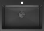 Mexen Solix 1-medencés rozsdamentes acél mosogató 650 x 450 mm, fekete HC - 6403651000-70HC (6403651000-70HC)