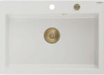 Mexen Elix 1 rekeszes gránit mosogató 700 x 500 mm, fehér, arany szifon - 6526701005-20-G (6526701005-20-G)