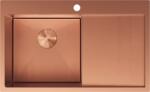 Mexen Exar acél mosogató, 1 medencés, csepegtetővel, balos, 780 x 480 mm, réz - 6433781010L-65HC (6433781010L-65HC)