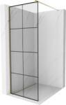 Mexen Kioto Walk-in zuhanyfal 80 x 200 cm, fekete rács 8 mm, arany - 800-080-101-50-77 (800-080-101-50-77)