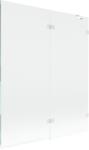 Mexen Lunar kádparaván, 2 szárnyú, jobb oldali, 140 x 150 cm, átlátszó, fehér - 897-140-100-20-00-P (897-140-100-20-00-P)