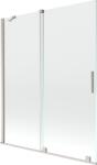 Mexen Velar 2-szárnyú toló mozgatható fürdőszobai paraván, 140 x 150 cm, átlátszó, kefélt nikkel - 896-140-000-01-97 (896-140-000-01-97)