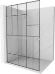 Mexen Kioto+ L zuhanyfal polccal Walk-in 120 x 200 cm, fekete minta, csiszolt nikkel - 800-120-123-97-78 (800-120-123-97-78)