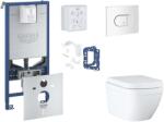 GROHE Rapid SLX - Készlet fali beépítéshez, WC, SoftClose ülőke, Arena Cosmopolitan gombok és bedobható tabletta készlet, Triple Vortex, alpesi fehér SANI11BB3138 (SANI11BB3138)