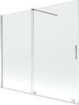Mexen Velar kétszárnyú, eltolható kádparaván 180 x 150 cm, átlátszó, króm - 896-180-000-01-01 (896-180-000-01-01)