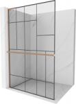 Mexen Kioto+ L zuhanyfal polccal Walk-in 100 x 200 cm, fekete minta, kefe ezüst - 800-100-123-65-78 (800-100-123-65-78)