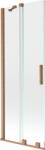 Mexen Velar 2-szárnyú eltolható fürdőszobai paraván 70 x 150 cm, átlátszó, kefélt réz - 896-070-000-01-65 (896-070-000-01-65)