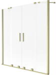 Mexen Velar Duo kádparaván 2-szárnyú tolható 150 x 150 cm, zúzmarás, arany kefélt - 896-150-000-32-55 (896-150-000-32-55)