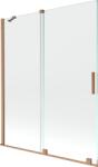 Mexen Velar 2-szárnyú tolózuhanyfal 140 x 150 cm, átlátszó, kefe réz - 896-140-000-01-65 (896-140-000-01-65)