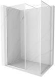 Mexen Kioto-XF Walk-in zuhanyfal kerettel 130 x 120 cm, átlátszó 10 mm, fehér - 800-130-202-04-20-120-XF (800-130-202-04-20-120-XF)