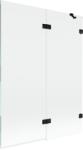 Mexen Lunar kétszárnyú fürdőszobai válaszfal 130 x 150 cm, átlátszó, fekete - 897-130-100-70-00-P (897-130-100-70-00-P)