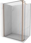 Mexen Kioto zuhanyfal Walk-in 90 x 30 cm, fekete keret, kefe-dörzsölt réz - 800-090-212-65-70-030 (800-090-212-65-70-030)
