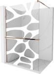 Mexen Kioto+ zuhanyfal polccal Walk-in 140 x 200 cm, fehér hullám, rózsaarany - 800-140-121-60-97 (800-140-121-60-97)