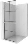 Mexen Kioto+ L zuhanyfal polccal Walk-in 80 x 200 cm, fekete rács, matt nikkel - 800-080-123-97-77 (800-080-123-97-77)