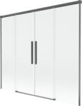 Mexen Rox kádparaván 2 szárnyú toló 170 x 150 cm, átlátszó, polírozott sötétszürke - 8C9-170-002-66-00 (8C9-170-002-66-00)