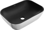 Mexen Rita mosdó pultra helyezhető 45 x 32 cm, fekete matt/ezüst - 21084574 (21084574)