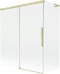 Mexen Rox L kétpaneles fürdőkádparaván toló 140 + 70 x 150 cm, átlátszó, arany kefélt - 8C9L-140-070-55-00 (8C9L-140-070-55-00)