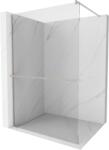 Mexen Kioto+ zuhanyfal polccal Walk-in 105 x 200 cm, átlátszó, kefe nikkel - 800-105-121-97-00 (800-105-121-97-00)
