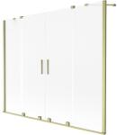 Mexen Velar Duo kádparaván, 2-szárnyas tolóajtós, 190 x 150 cm, fagyos, arany kefélt - 896-190-000-32-55 (896-190-000-32-55)