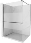 Mexen Kioto+ zuhanyfal polccal Walk-in 130 x 200 cm, átlátszó/fagyos, gun metal - 800-130-121-95-35 (800-130-121-95-35)