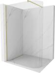 Mexen Kioto-R íves Walk-in zuhanyfal 160 x 200 cm, átlátszó 8 mm, arany kefe - 800-160-101-55-06 (800-160-101-55-06)