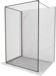 Mexen Kioto Walk-in zuhanyfal 140 x 70 cm, fekete keret, kefélt réz - 800-140-212-65-70-070 (800-140-212-65-70-070)