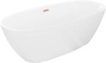 Mexen Luvo Slim szabadon álló kád 170 x 75 cm, fehér, selyemfényű réz túlcsorduló - 52801707500-65 (52801707500-65)