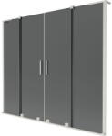 Mexen Velar L Duo kétszárnyú, eltolható fürdőszobai paraván 170 x 150 cm, grafit, szálcsiszolt nikkel - 896-170-003-42-97 (896-170-003-42-97)