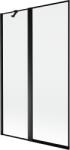 Mexen Mist 2-szárnyú balra nyíló kádparaván 110 x 150 cm, fekete keret, fekete - 8A9-110-011-70-70-L (8A9-110-011-70-70-L)