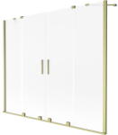 Mexen Velar Duo kétszárnyú, tolható fürdőkád paraván 170 x 150 cm, matt, arany kefés - 896-170-000-32-55 (896-170-000-32-55)