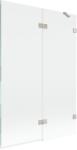 Mexen Lunar kétszárnyú jobb oldali kádparaván 120 x 150 cm, átlátszó, kefélt nikkel - 897-120-100-97-00-P (897-120-100-97-00-P)