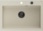 Mexen Elix 1-medencés gránit mosogató 700 x 500 mm, bézs, fekete szifon - 6526701005-69-B (6526701005-69-B)