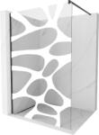 Mexen Kioto walk-in zuhanyfal 140 x 200 cm, fehér hullám 8 mm, fekete - 800-140-101-70-97 (800-140-101-70-97)