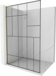 Mexen Kioto L zuhanyfal Walk-in 100 x 200 cm, fekete minta, arany - 800-100-103-50-78 (800-100-103-50-78)