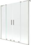 Mexen Velar L Kétpaneles toló kádfal 160 x 150 cm, átlátszó, kefe-nikkel - 896-160-003-02-97 (896-160-003-02-97)