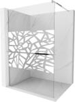 Mexen Kioto+ zuhanyfal polccal Walk-in 100 x 200 cm, fehér minta, króm - 800-100-121-01-85 (800-100-121-01-85)