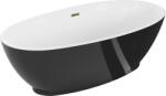 Mexen Bilbao szabadon álló kád 180 x 90 cm, fehér/fekete, arany túlfolyó - 51311809075-50 (51311809075-50)