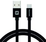 SWISSTEN USB-A apa - USB-C apa 2.0 Adat és töltő kábel - Fekete (3m) (71527900) (71527900)