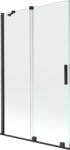 Mexen Velar kádparaván, 2-szárnyú tolóajtós, 110 x 150 cm, átlátszó, fekete - 896-110-000-01-70 (896-110-000-01-70)