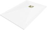 Mexen Stone+ 80 x 70 cm-es téglalap alakú kompozit zuhanytálca, fehér, arany takaróelem - 44107080-G (44107080-G)