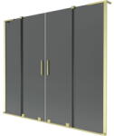 Mexen Velar L Duo fürdőkád paraván, 2-szárnyú toló, 170 x 150 cm, grafit, arany kefe - 896-170-003-42-55 (896-170-003-42-55)