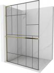 Mexen Kioto+ L zuhanyfal polccal Walk-in 90 x 200 cm, fekete minta, arany - 800-090-123-50-78 (800-090-123-50-78)