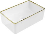 Mexen Nadia munkalapra szerelhető mosdó 36 x 23 cm, fehér/arany perem - 21613605 (21613605)