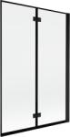 Mexen Mist kétszárnyú jobboldali fürdőszobai paraván 120 x 150 cm, fekete keret, fekete - 8A9-120-002-70-70-P (8A9-120-002-70-70-P)