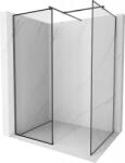 Mexen Kioto zuhanyfal Walk-in 160 x 120 cm, fekete keret, gun gray kefe - 800-160-202-66-70-120 (800-160-202-66-70-120)