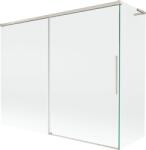 Mexen Rox L fürdőkád paraván 2-szárnyú, toló, 190 + 80 x 150 cm, átlátszó, kefezett nikkel - 8C9L-190-080-97-00 (8C9L-190-080-97-00)
