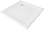 Mexen Flat slim négyzet alakú zuhanytálca 70 x 70 cm, fehér, króm szifon - 40107070 (40107070)