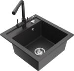 Mexen Vito 1 rekeszes gránit mosogató Duero konyhai csapteleppel, fekete pöttyös - 6503-76-671600-76 (6503-76-671600-76)