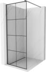 Mexen Kioto walk-in zuhanyfal 70 x 200 cm, fekete rácsos 8 mm, gun metal - 800-070-101-95-77 (800-070-101-95-77)